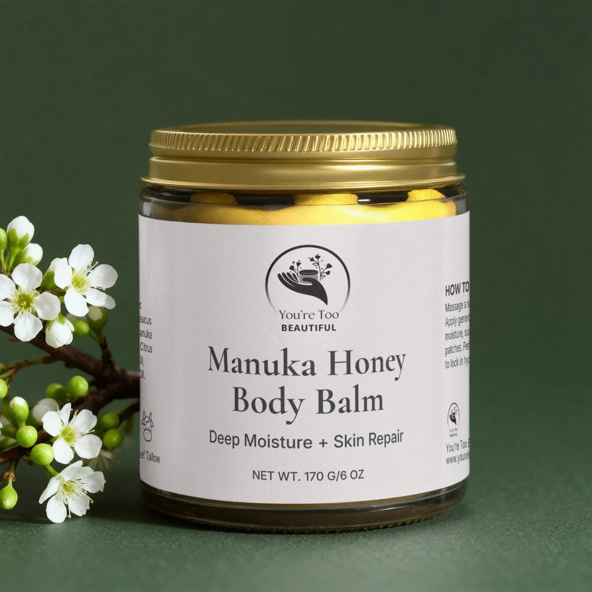 Manuka Honey Chamomile Tallow Body Balm | Hydrating Balm for Dry Skin
